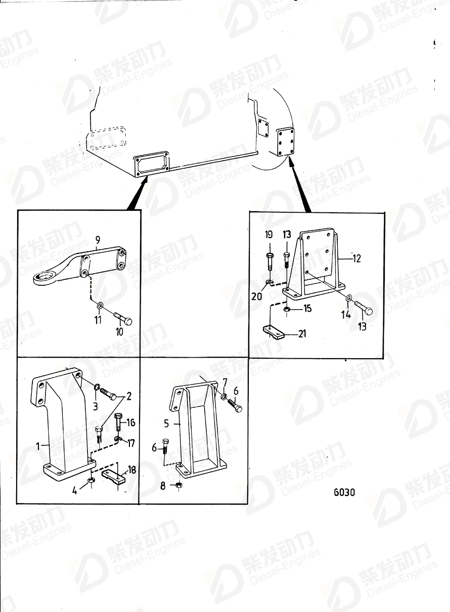 volvo penta Engine bracket 843069 Drawing volvo penta Engine bracket 843069 Drawing